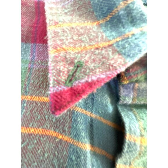 Chaps Ralph Lauren Shirt Mens Size M Multi Plaid Flannel Long Sleeves Flaw Missi - Picture 5 of 7